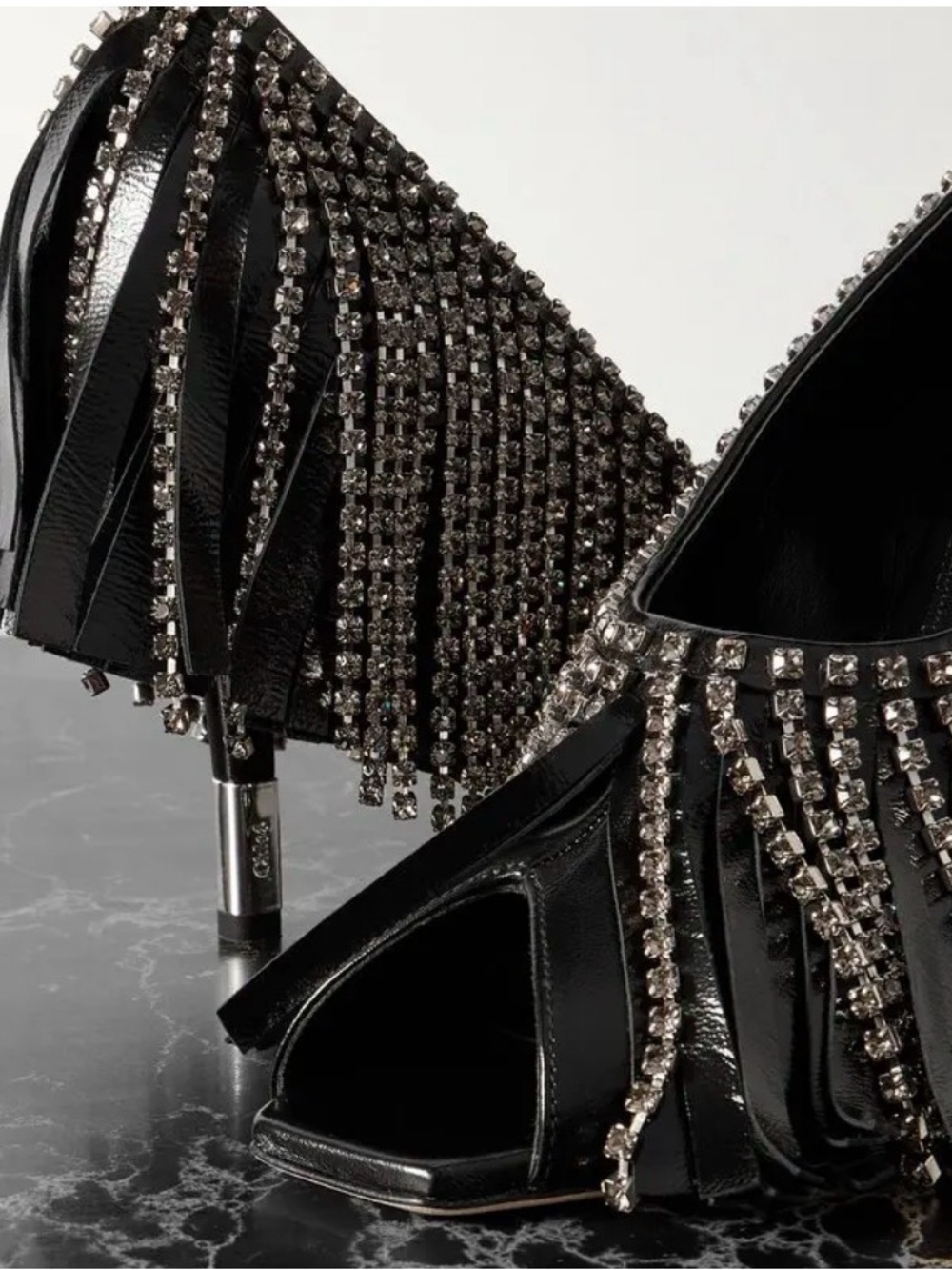 Chloe Mona crystal-embellished fringed leather pumps Archive 7 Boho Romantic - Picture 3 of 12